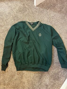 Jantzen Dark Green V-Neck Pullover with Crest